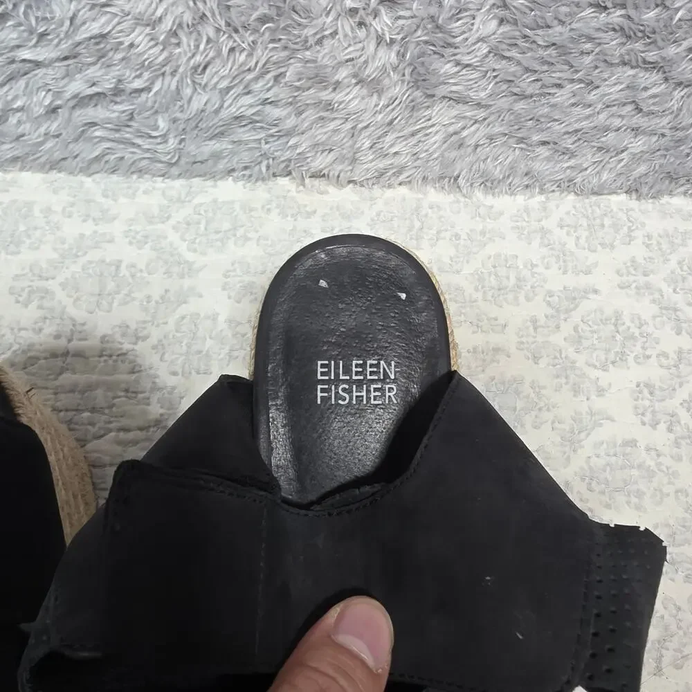 Women's Eileen Fisher Willow Nubuck Wedge Espadrille Sandals